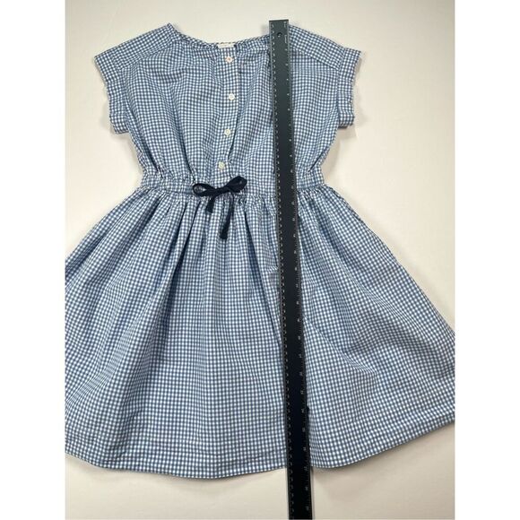 J. Crew Crewcuts Girl Short Sleeve Button Front Blue White Gingham Dress Size 8 - Picture 5 of 8